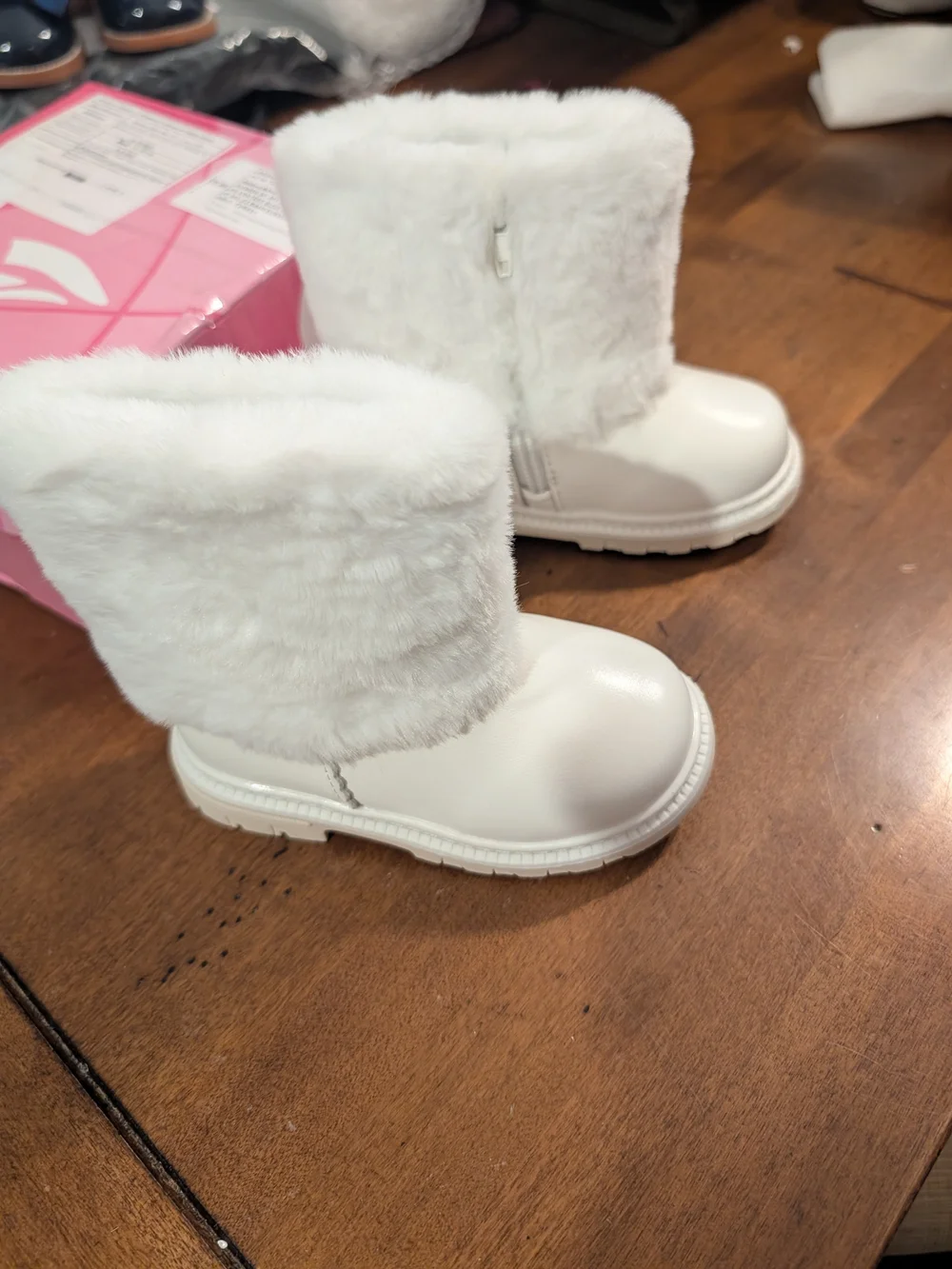 Kids Faux-Fur Winter Boots - White